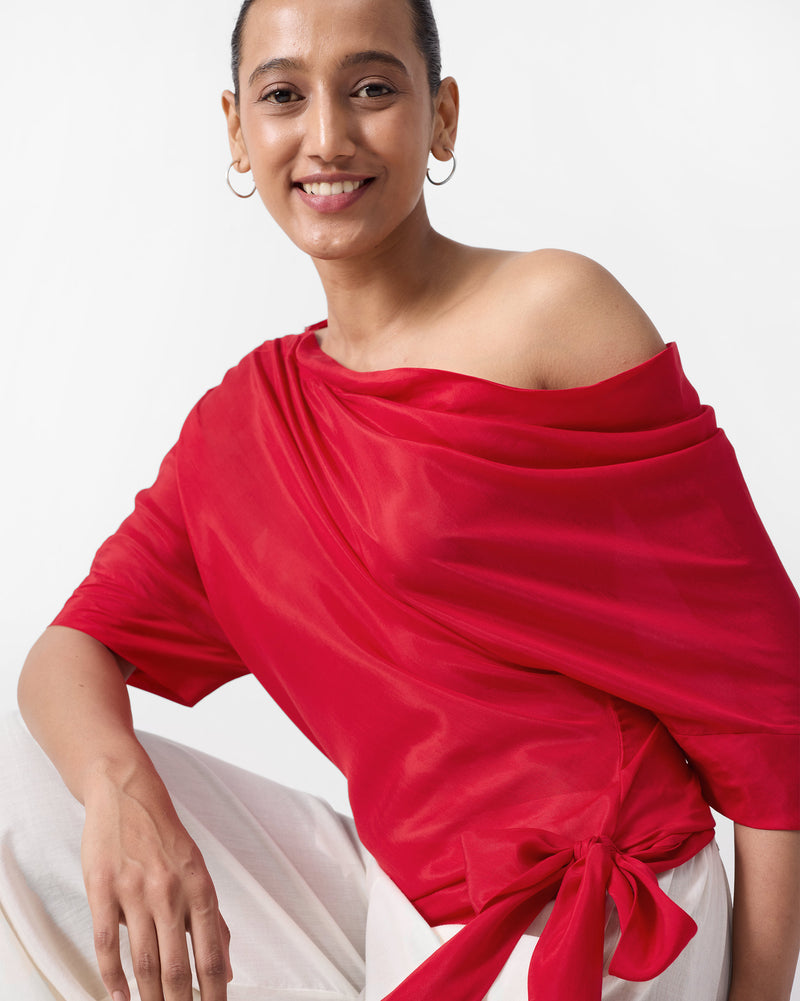 Tokyo Off Shoulder Top - Red
