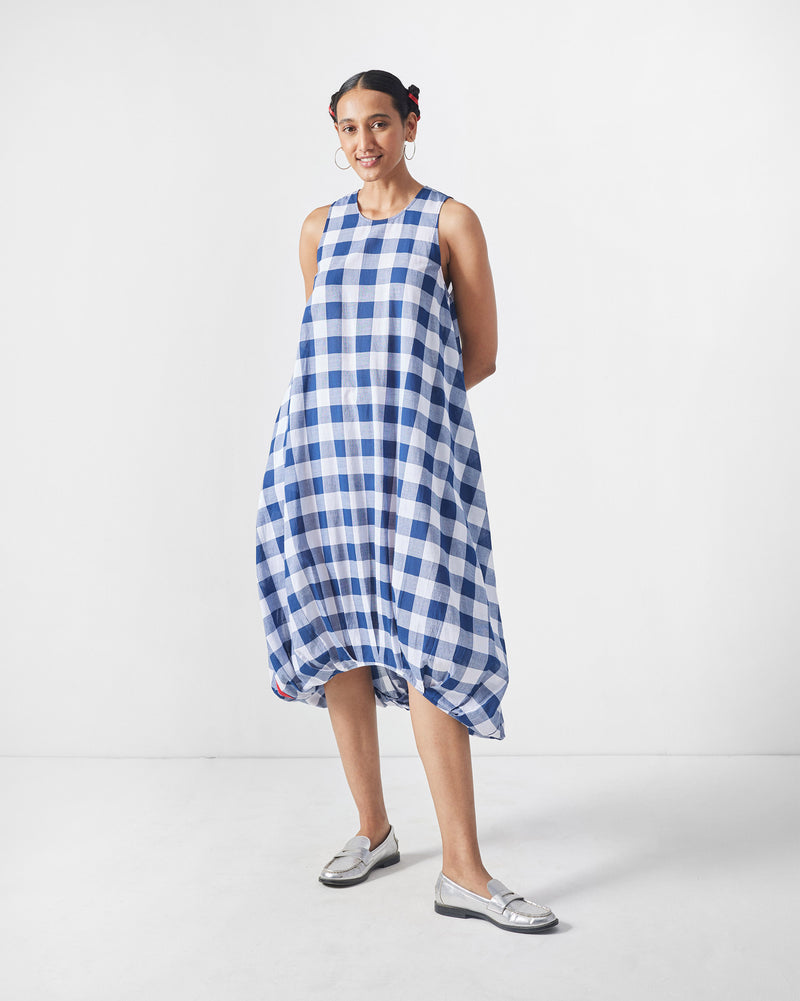Fiji Dress - Blue & White Checks