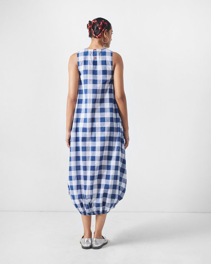 Fiji Dress - Blue & White Checks