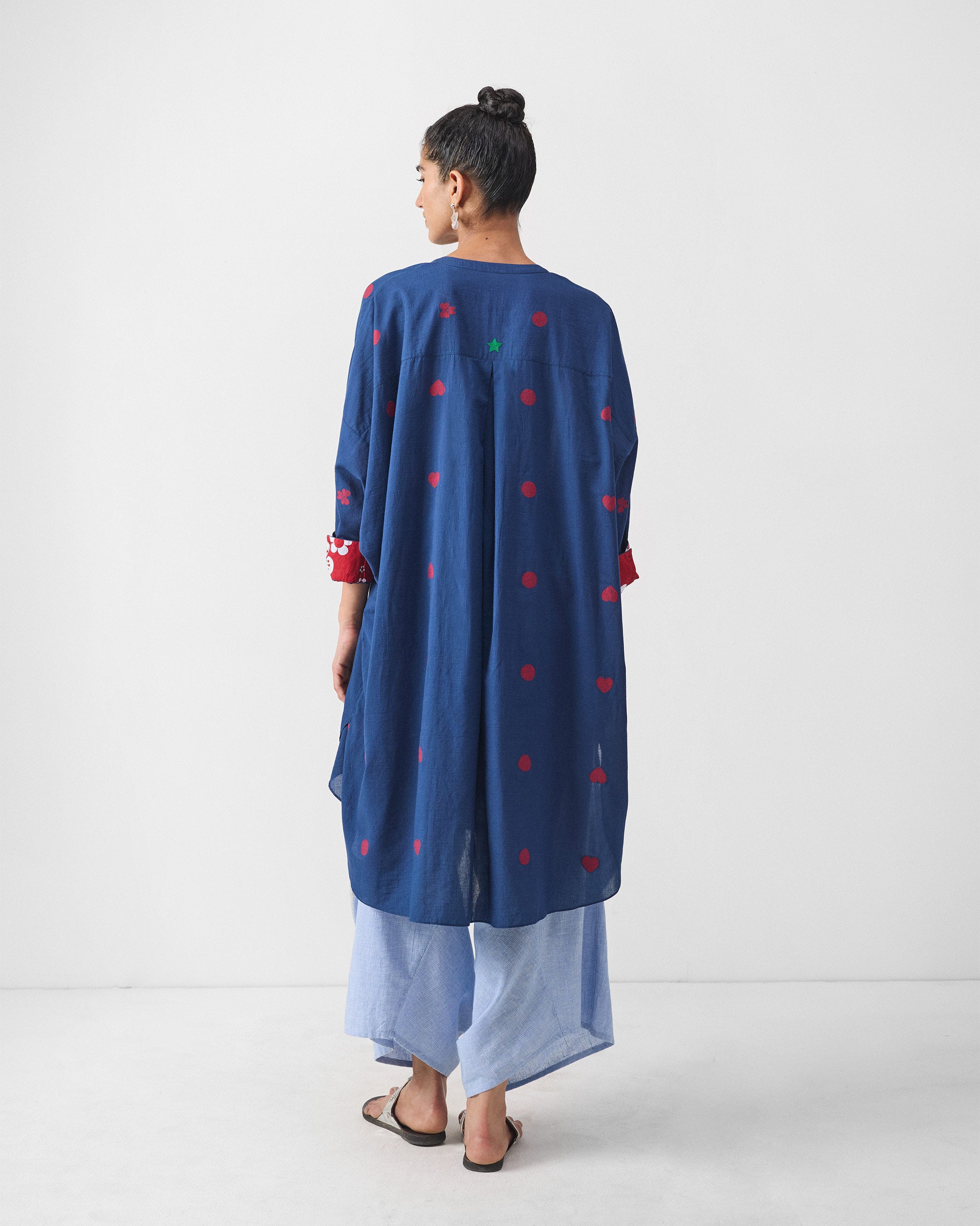 Lazy Sunday Tunic - Blue & Red