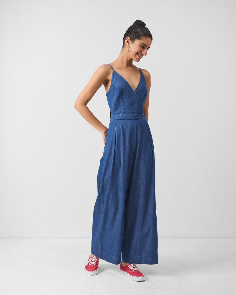 Bow Jumpsuit - Denim