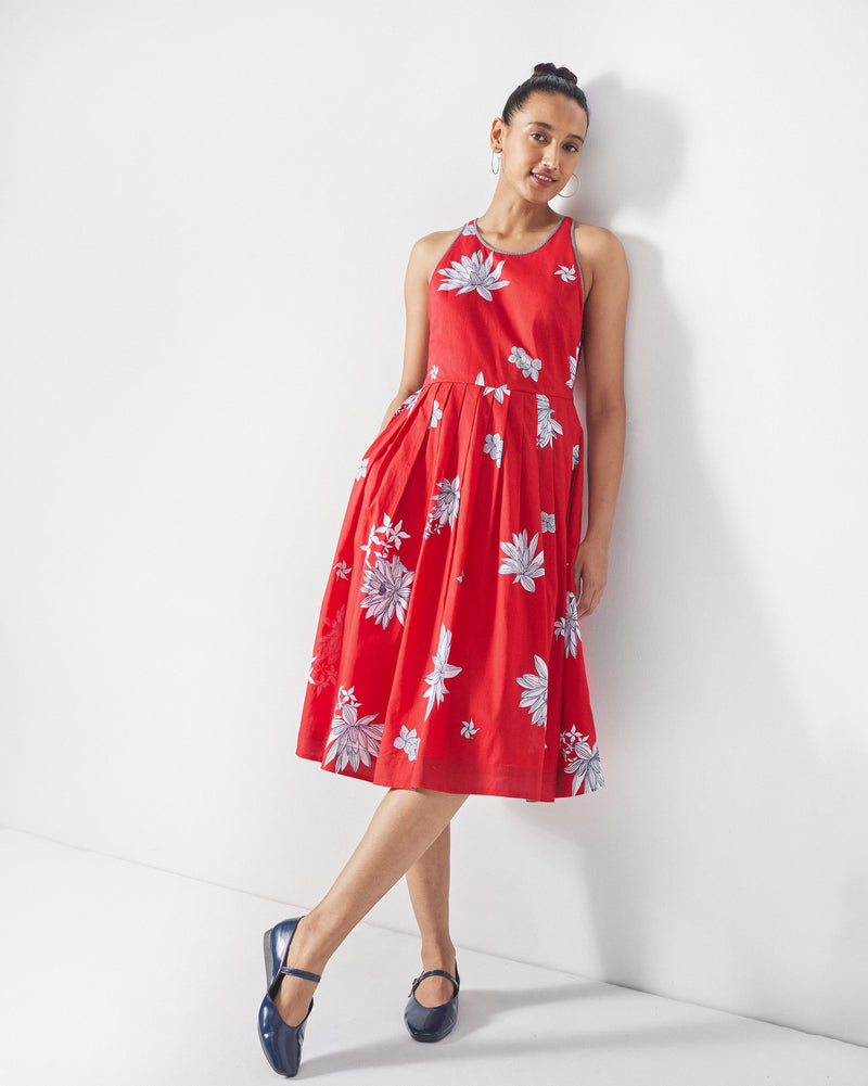Kaito Dress - Red & White Print
