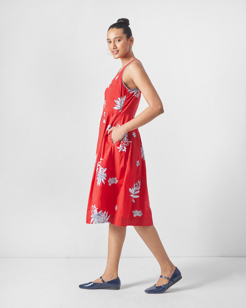 Kaito Dress - Red & White Print