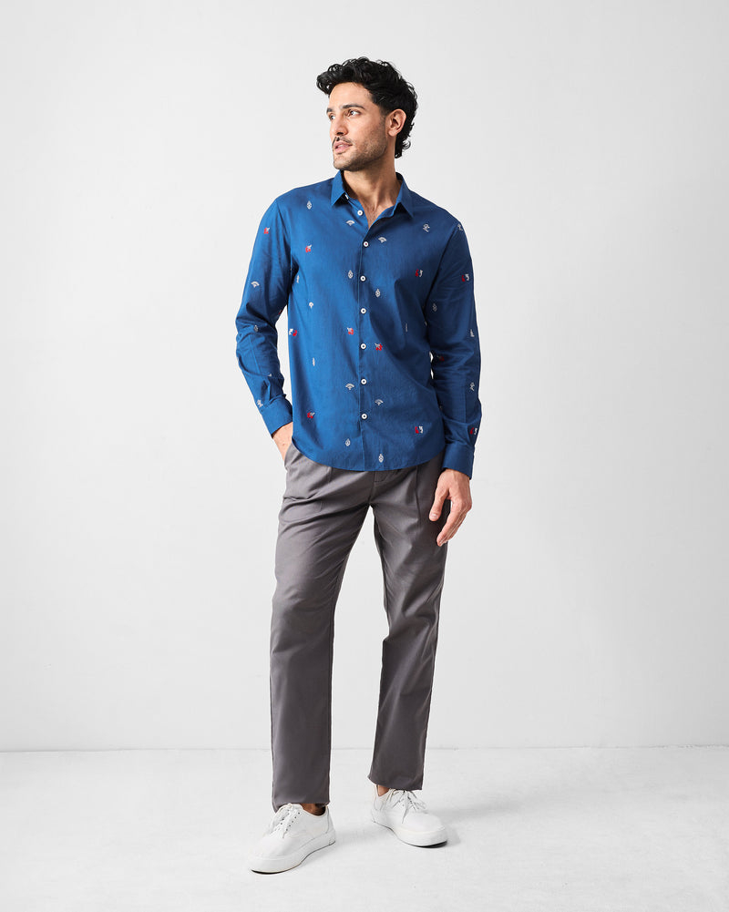 Hakuna Shirt - Dark Blue Embroidered