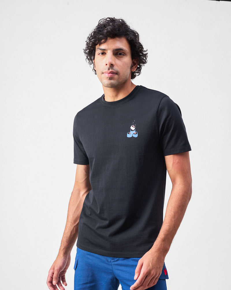 Sushi Mushi T-shirt - Black & Navy Print