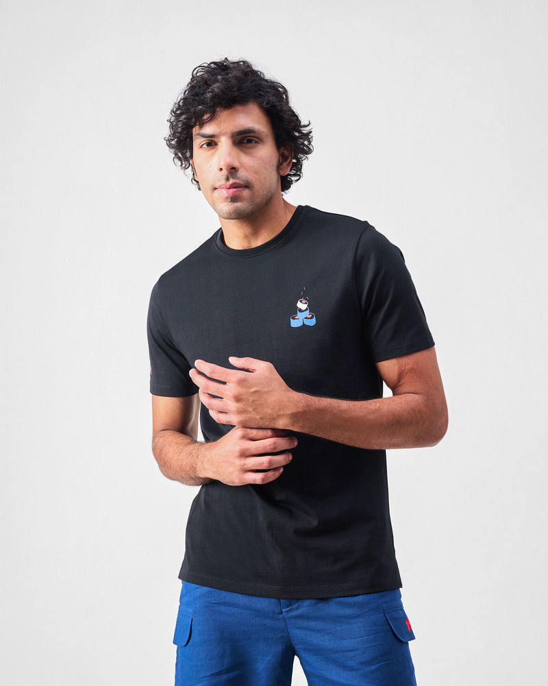 Sushi Mushi T-shirt - Black & Navy Print