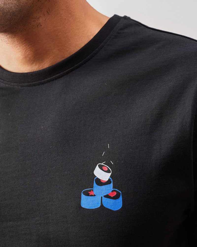 Sushi Mushi T-shirt - Black & Navy Print
