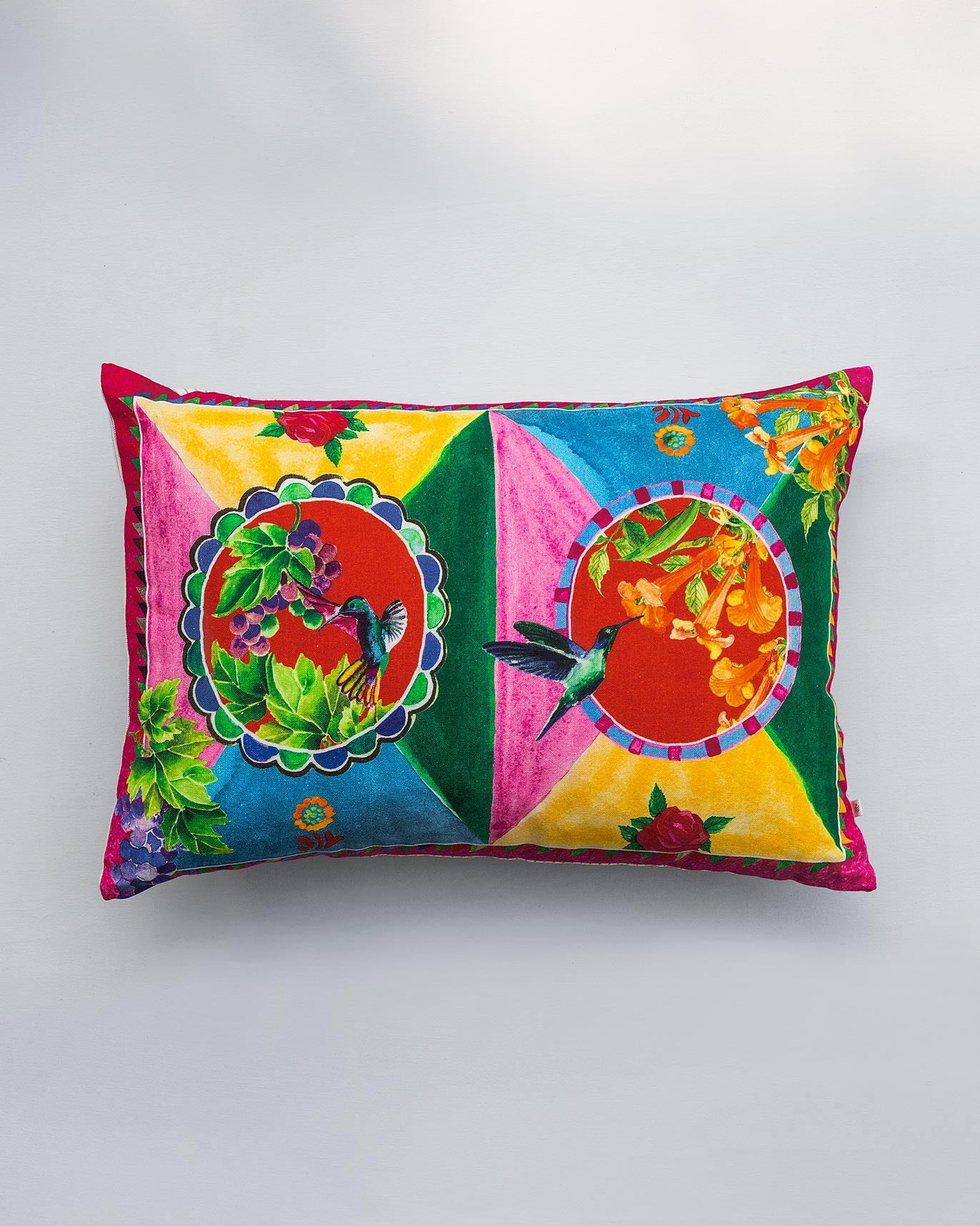 Hummingbird Lumbar Cushion Cover