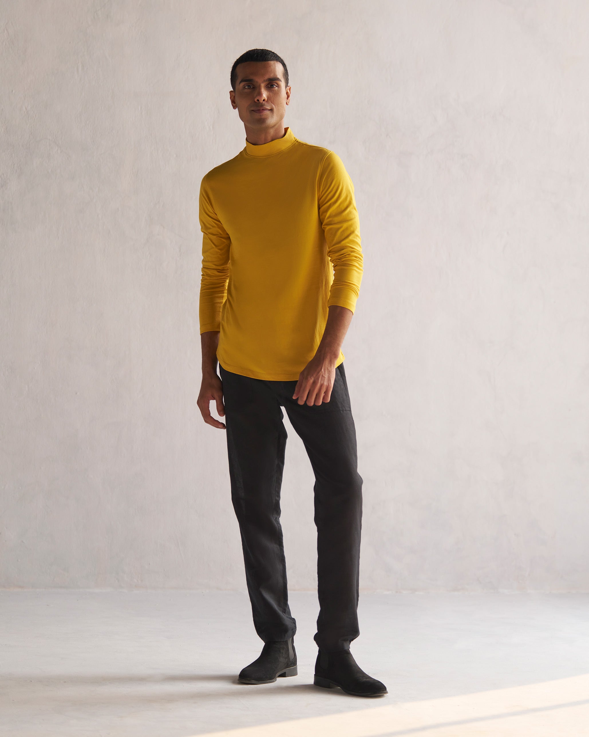 Turtle Neck T-shirt - Mustard